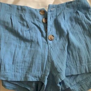 O’Neill blue button front shorts